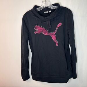 Puma Men’s Black Cotton Poly Blend Sweatshirt Long Sleeve Sweater Size S